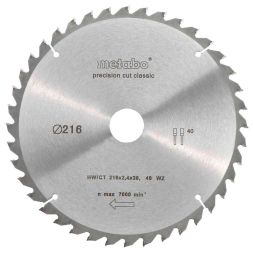 Metabo 628060000 circular saw blade 216x30 mm 40 WZ HW/CT classic