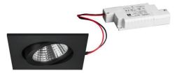 Brumberg 39364083 230V AC 7W 3000K black LED recessed ceiling spotlight