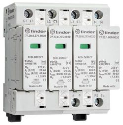 Finder 7P.24.8.275.1020 SPD surge arrester varistor+spark arrester 3-ph.