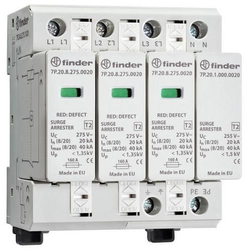 Finder 7P.24.8.275.1020 SPD surge arrester varistor+spark arrester 3-ph.