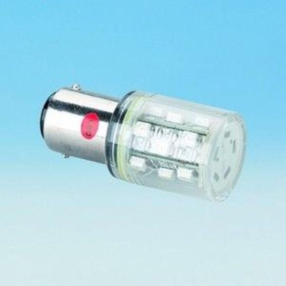 Barthelme 52192411 15LEDs BA15d 240V AC 12lm red LED bulb