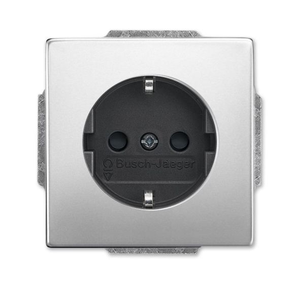 Busch-Jaeger 2300 EUCB-866 SCHUKO® socket insert, with raised contact protection, stainless steel