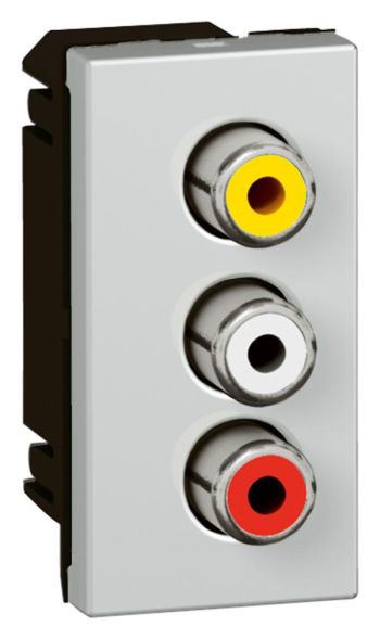 Legrand 079254 insert MOSAIC RCA rt/ws/gb 1mod alu , (aluminium)