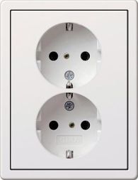 Gira 0780112 double SCHUKO surface switch pure white