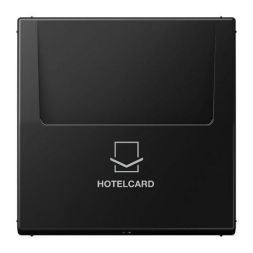 Jung LS590CARDSWM hotel card switch (without button insert), hotel card, LS series, graphite black matt
