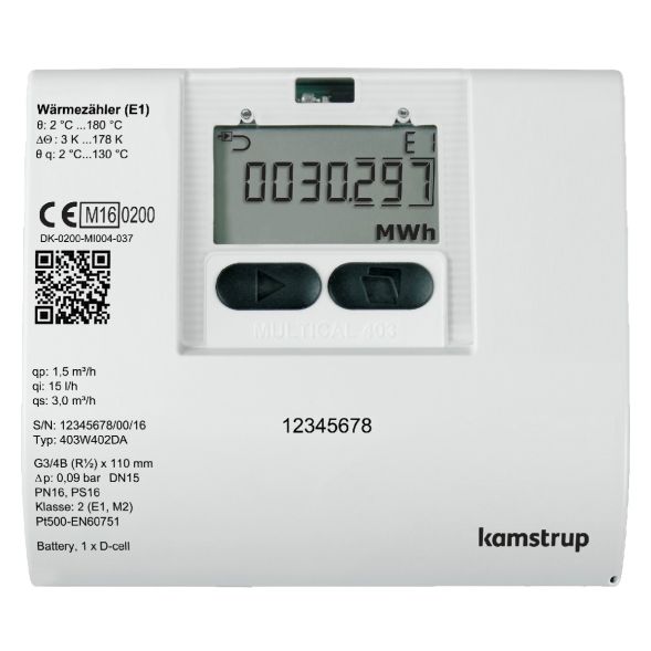 LINGG&amp;amp;JANKE 84748SEC KNX cooling meter Kamstrup | Multical 403, DN20, thread, 2.5 m³/h | 190 mm