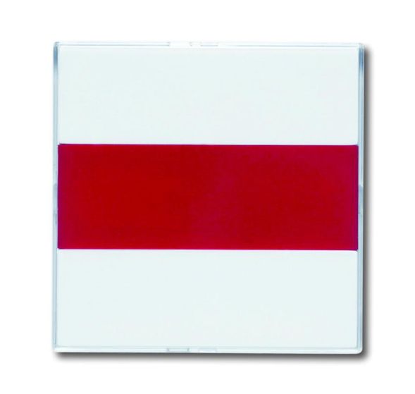 Busch-Jaeger 1573 CN-84 central plate, with red and neutral light window and label field studio white