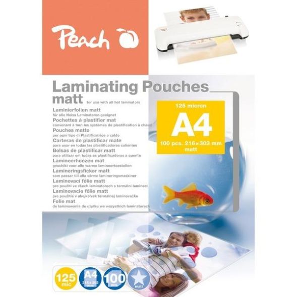 Peach S-PP525-22 Laminating Film A4 125mic PP525-22, Films