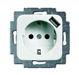 Busch-Jaeger 20 EUCBUSB-214 SCHUKO® USB socket, with increased contact protection alpine white