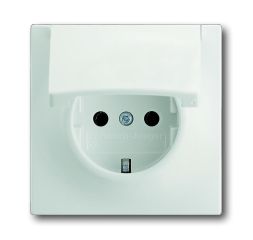Busch-Jaeger 20 EUK-774 SCHUKO® socket insert, with hinged cover, studio white matt