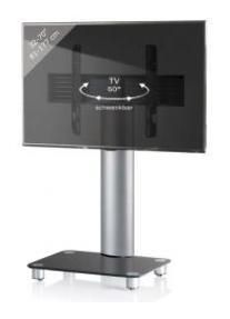 VCM TOSAL si/black glass without floor TV stand