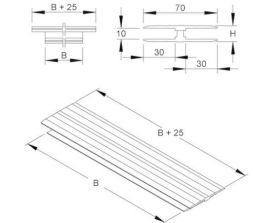 Niedax DSBA600 16x575mm aluminium cover joint bridge