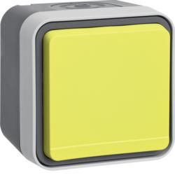 Berker 6745643504 Socket with protective contact pin and yellow hinged cover AP Berker W.1 light grey