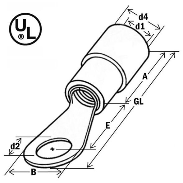 HAUPA 260268 ring cable lug M3.5 1.5-2.5qmm DIN insulated