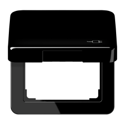 Jung CD590KLSOCSW hinged cover, with symbol plug, thermoplastic, CD series, black