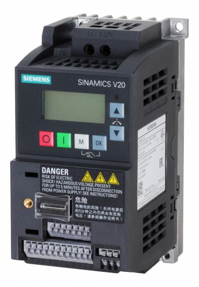Siemens 6SL3210-5BB11-2BV1 SINAMICS V20 1AC200-240V 0.12kW frequency converter