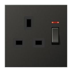 Jung AL3171KOAN Switchable socket with control switch, British Standard, 13 A 250 V ~, screw terminals BS 1363-1, 4 mm2, without claws, with function display, inte