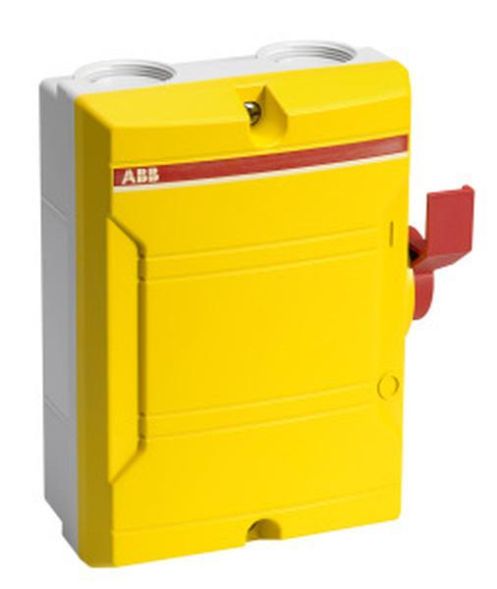 ABB Stotz-Kontakt BW325YTPN, switch disconnector in housing 3-pole 25A 400V with red-yellow handle, 2CMA142441R1000