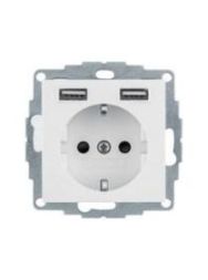 Berker 48038989 USB polar white glossy socket SCHUKO