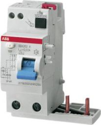 ABB Stotz-Kontakt DDA202 A-63/0.3 AE, FI-Block for S202 2P,Type A,63A,300mA,Emergency Stop Function, 2CSB202701R3630