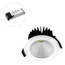 EVN LC44150102 IP44 15W 3000K 1150lm round white LED recessed ceiling spotlight