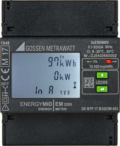 Gossen Metrawatt U2289-V027 4-wire network 5(80) A 3x230/400V energy meter