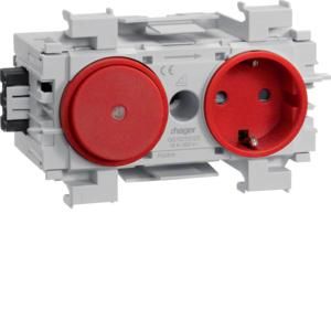 TEHALIT GS11013020 Channel socket GS1101 red with switch 1-way