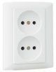 EFAPEL MONOBLOCK DOUBLE SINGLE PHASE SOCKET WHITE