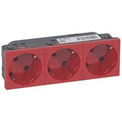 Legrand 077273 socket MOSAIC 3-WAY 45° SL, (red)