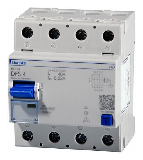 Doepke DFS4 040-4/0.03-A HD residual current device four-pole 40A 0.03A Type A, 09134901HD