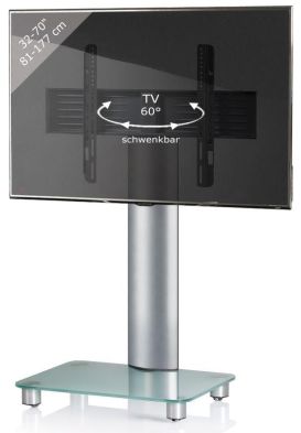 VCM TOSAL silver/matt glass TV stand