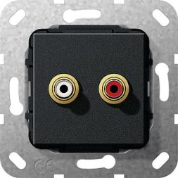 Gira 563210 Cinch audio solder connection insert black matt
