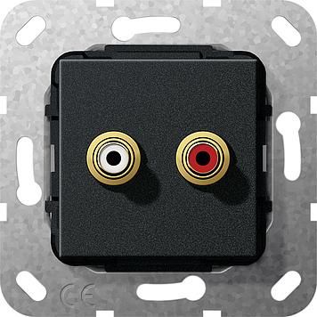Gira 563210 Cinch audio solder connection insert black matt