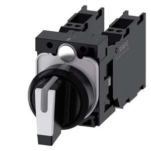 Siemens 3SU1100-2BL60-3LA0 toggle switch illuminated 22mm round black white