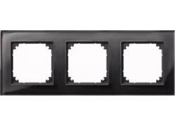 MERTEN 489303 real glass frame 3-way onyx black