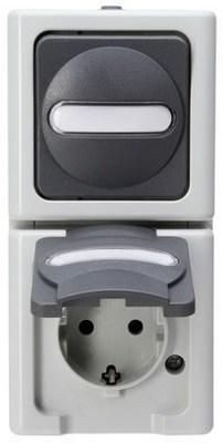 Kopp 130856009 socket combination grey on/off switch