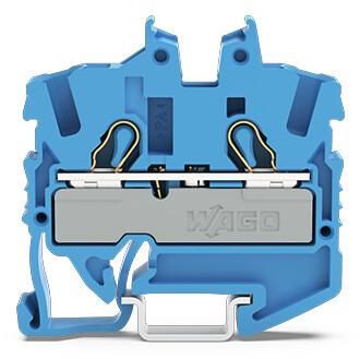 Wago 2052-1204 Mini Push-in CAGE CLAMP 2.50qmm blue 2 conductor feed-through terminal