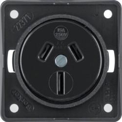 Berker 9625605 socket with protective contact &amp;#039;Australia&amp;#039; black, matt Integro inserts