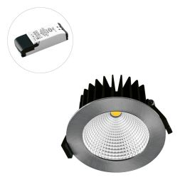 EVN LC44151302 IP44 15W 3000K 1150lm round chrome sat. LED recessed ceiling spotlight