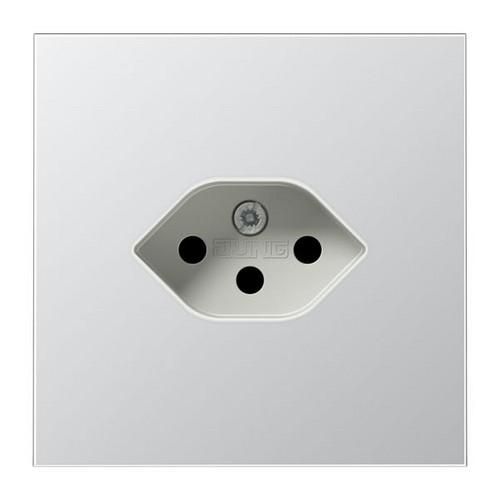 Jung AL1520-13SEVPL central plate for socket insert, Switzerland, type 13, aluminium AlMg1 natural tone, matt stained, LS series, aluminium