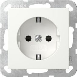 Gira 438327 SRK System 55 pure white satin matt socket SCHUKO