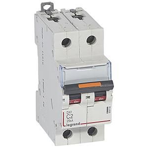Legrand 409765 Circuit breaker DX3 C2A 2P 25KA 2M