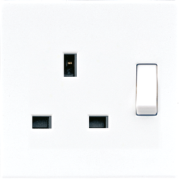 Jung LS3171WW switchable socket, British Standard, 13 A 250 V ~, screw terminals BS 1363-1, 4 mm2, without claws, integrated increased contact protection, SAFETY+