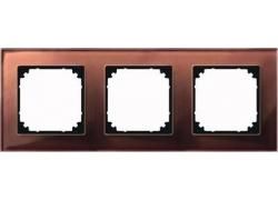 MERTEN 489315 real glass frame 3-way mahogany M-PLAN