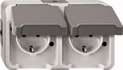 MERTEN MEG2321-8029 Schuko double socket light grey