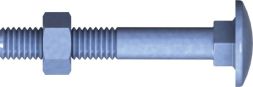 Reisser 00M603S021-1200607-1 carriage bolt DIN 603 nut, M 12 x 60, steel, galvanized, blue pass., packed 25 a