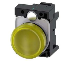 Siemens 3SU1102-6AA30-3AA0 indicator light 22mm round yellow lens smooth