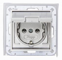 Kopp 954047001 UP-FR socket HK07.1f.steel-colored SCHUKO socket