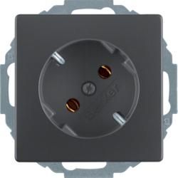 Berker 47276086 SCHUKO socket 45° anthracite velvet Berker Q.1/Q.3