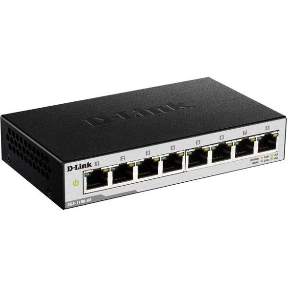 D-Link DGS-1100-08V2/E 8-Port Layer2 Smart Gigabit Switch